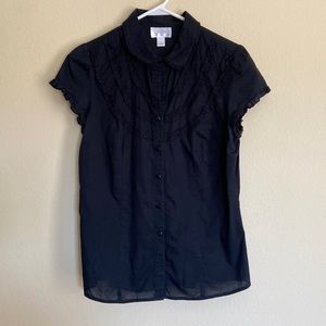 Ann Taylor LOFT black cotton shirt size 10
